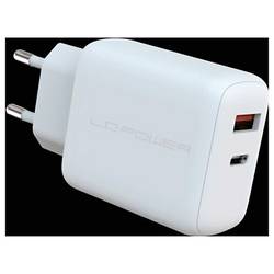 LC Power LC-GAN-45 USB nabíječka, GaN, Rychlonabíječka, USB Power Delivery (USB-PD) , 1x USB-C®, 1x USB A , 45 W, Power Delivery 3.0, bílá