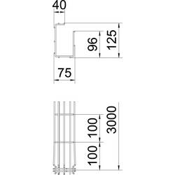 OBO Bettermann 6005526 Mřížkový žlab (d x š x v) 3 m x 75.00 mm x 125.00 mm 3 m