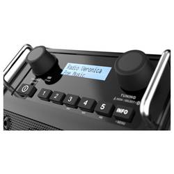 PerfectPro DPR2-18V PE-DPR2-18V odolné rádio, DAB+, FM, AUX, Bluetooth, DAB+, FM, voděodolné, prachotěsné, nárazuvzdorné, černá