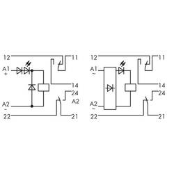 WAGO deska s relé osazený 1 ks 288-312 2 přepínací kontakty 24 V/DC