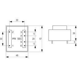 BLOCK VC 16/1/24 transformátor do DPS 1 x 230 V 1 x 24 V/AC 16 VA 666 mA