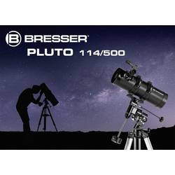 Bresser Optik Pluto 114/500 EQ hvězdářský teleskop ekvatoriální Newton Zvětšení 20 do 375 x