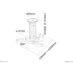 Neomounts BEAMER-C80WHITE stropní držák projektoru naklápěcí, otočný vzd. země-strop (max.): 15 cm bílá