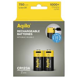 Aqiila Akku speciální akumulátor CR-123A Li-Ion 3 V 750 mAh 2 ks