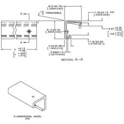 Kryt pro zásuvková lišta MTA100 IDC počet pólů: 3 MTA-100 640550-3 TE Connectivity Množství: 1 ks