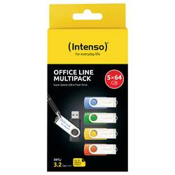 Intenso 3.2 Gen1 Office Line USB flash disk 64 GB žlutá, zelená, modrá, oranžová, černá 3543595 USB 3.2 (Gen 1x1)
