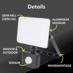 Müller-Licht Orlando 21600074 venkovní LED reflektor s PIR detektorem 30 W Barvy světla (LED svítidlo): neutrální bílá