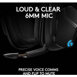 Logitech Gaming G935 Headset uzavřená (Over Ear) kabelová 7.1 Surround černá, RGB Redukce šumu mikrofonu regulace hlasitosti, Vypnutí zvuku mikrofonu, Vibrace