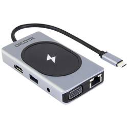 Dicota USB-C® dokovací stanice USB-C 10-in-1 Wireless Charging Dock 4K PD 100W + 15W Vhodné pro značky (dokovací stanice pro notebook): univerzální
