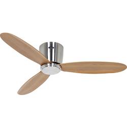 CasaFan ECO PLANO II 112 BN-EN WiFi Flügel Eiche natur stropní ventilátor 13 W (Ø x v) 112 cm x 160 mm chrom (kartáčovaný) s dálkovým ovládáním, s časovačem,