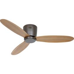 CasaFan ECO PLANO II 112 BZ-EN WiFi Flügel Eiche natur stropní ventilátor 13 W (Ø x v) 112 cm x 160 mm bronzová s dálkovým ovládáním, s časovačem, vhodný i pro