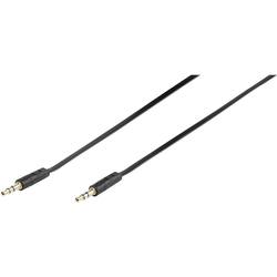 Vivanco 46130 jack audio kabel [1x jack zástrčka 3,5 mm - 1x jack zástrčka 3,5 mm] 0.30 m černá plochý