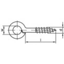 TOOLCRAFT Šrouby s okem typu 1 (Ø x d) 6 mm x 20 mm Galvanicky pozinkovaná ocel 100 ks