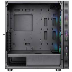 Thermaltake CA-1W1-00M1WN-01 midi tower PC skříň černá 3 předinstalované LED ventilátory, kompatibilní s LCS, boční okno, vhodné pro vodní chlazení DIY, vhodné