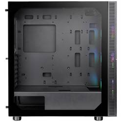 Thermaltake CA-1W1-00M1WN-01 midi tower PC skříň černá 3 předinstalované LED ventilátory, kompatibilní s LCS, boční okno, vhodné pro vodní chlazení DIY, vhodné
