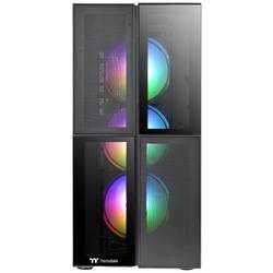 Thermaltake CA-1W1-00M1WN-01 midi tower PC skříň černá 3 předinstalované LED ventilátory, kompatibilní s LCS, boční okno, vhodné pro vodní chlazení DIY, vhodné