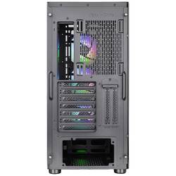 Thermaltake CA-1W1-00M1WN-01 midi tower PC skříň černá 3 předinstalované LED ventilátory, kompatibilní s LCS, boční okno, vhodné pro vodní chlazení DIY, vhodné