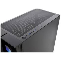 Thermaltake CA-1W1-00M1WN-01 midi tower PC skříň černá 3 předinstalované LED ventilátory, kompatibilní s LCS, boční okno, vhodné pro vodní chlazení DIY, vhodné