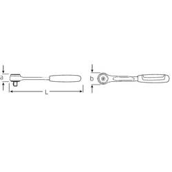 Stahlwille 411-2K 11231011 ráčna 1/4 (6,3 mm) 118 mm