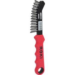 KS Tools 201.2321 Ocelový drátěný kartáč pro brzdové třmeny, dvouřadý, špičatý