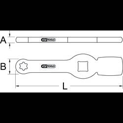 KS Tools 517.0908 Klíč 3/4 Torx s 2 úderovými plochami, E18