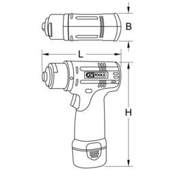 KS Tools 515.3548, 515.3548 aku brusky, 10.8 V, 2.0 Ah, Li-Ion, kufřík