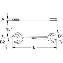 KS Tools 517.1418 517.1418 oboustranný plochý klíč Délka klíče (cm) (jen pro nadpis) 18 - 19 mm