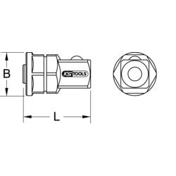 KS Tools 5034998 503.4998 adaptér nástrčné hlavice 19 mm Pohon (šroubovák) 1/2 28.8 mm 1 ks