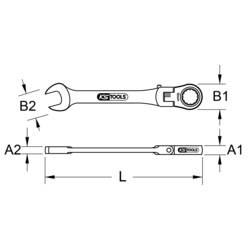 KS Tools 503.4818 503.4818 očkoplochý ráčnový klíč Délka klíče (cm) (jen pro nadpis) 18 mm