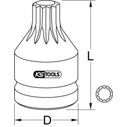 KS Tools 5150013 515.0013 čtyřzub (XZN) Nástrčný klíč 3/4 M18 3/4