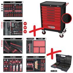 KS Tools 897.7598 dílenský vozík ocelový plech Barva: černá, červená