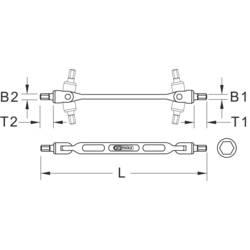 KS Tools 517.0355 517.0355 dvojitá otočná hlava klíče 12 - 14 mm Typ zakončení Vnější 6-hranný profil 1 ks