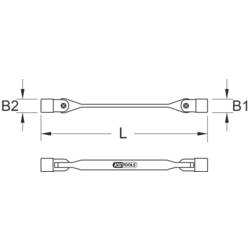 KS Tools 517.0349 517.0349 dvojitá otočná hlava klíče 16 - 18 mm Typ zakončení inbus 1 ks