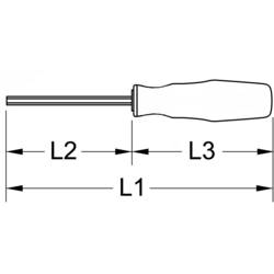 KS Tools 1591223 inbusový šroubovák, velikost 2.5 mm 100 mm