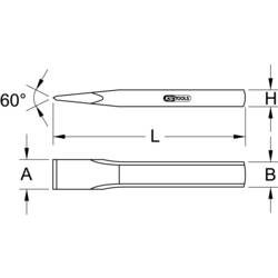 KS Tools Zednický sekáč, plochý oválný, 33 x 500 mm 162.0196