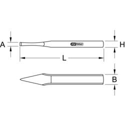 KS Tools Křížové dláto, ploché, oválné, 5 x 100 mm 1620281