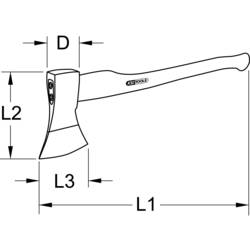 KS Tools 963.9609 sekyra 900 mm 2560 Hmotnost hlavy 1590 g