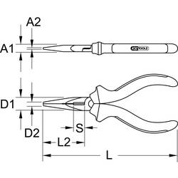 KS Tools 119.2023 telefonní kleště 16 cm