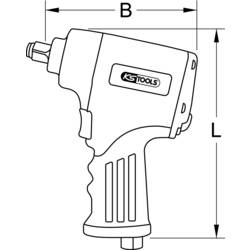 KS Tools 515.3855 5153855 pneumatický rázový šroubovák Typ uchycení nástroje: vnější čtyřhran 3/8 (10 mm) Točivý moment (max.): 1390 Nm