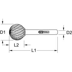 KS Tools 5153294 frézovací kolík , tvrdokov, Délka 50 mm, Vnější Ø 6 mm, Pracovní délka 50.0 mm, Ø hřídele 6.0 mm