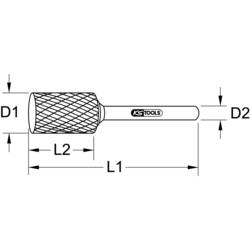 KS Tools 5153221 frézovací kolík , tvrdokov, Délka 38.5 mm, Vnější Ø 3 mm, Pracovní délka 24 mm, Ø hřídele 3.0 mm