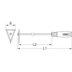 KS Tools 9639533 Tříhranná škrabka na desky, 420 mm