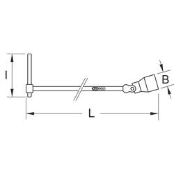 KS Tools 517.1108 5171108 dvojitá otočná hlava klíče 8 mm Typ zakončení inbus 394 mm 1 ks