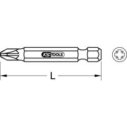 KS Tools 911.2229 9112229 křížový bit PZ 1 speciální ocel niklováno E 6.3 5 ks