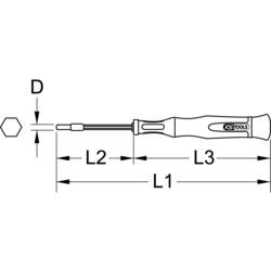 KS Tools 500.7767 ESD šroubovák s nástrčným klíčem Velikost klíče: 1.8 mm Délka dříku: 75.0 mm