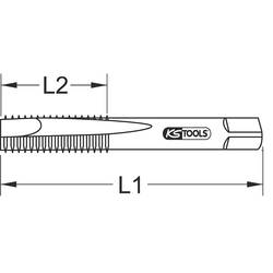 KS Tools 3310232 331.0232 ruční závitník metrický M12 x 1.75 pravotočivý ocel 1 ks