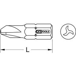 KS Tools 911.3630 911.3630 Tri Wing bit Pohon (šroubovák): 1/4 (6,3 mm) Typ zakončení: Tri-Wing 3 25 mm