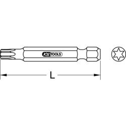 KS Tools 911.3382 9113382 bit Torx T 9 speciální ocel niklováno E 6.3 5 ks