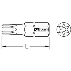 KS Tools 918.3606 9183606 bit Torx TB 10 speciální ocel niklováno C 6.3 5 ks