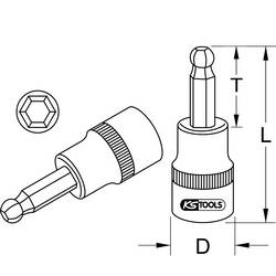 KS Tools 9183870 9183870 inbus Nástrčný klíč kulová hlava 3.0 mm 3/8 3/8